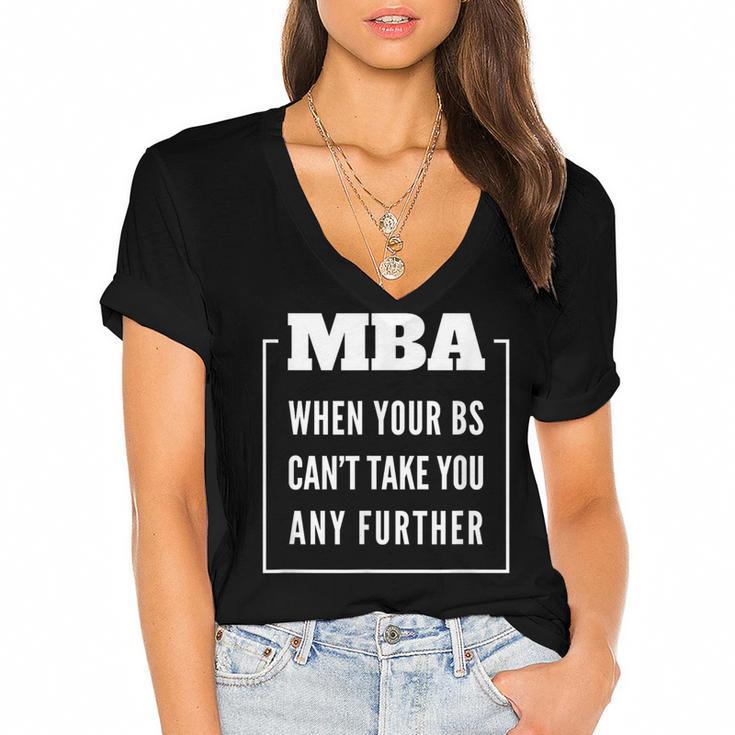 MBA Graduation Women's Jersey Short Sleeve Deep V-Neck Tshirt				