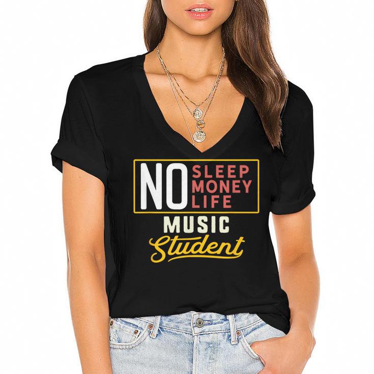 Music Major Student Shirt Graduation College Women's Jersey Short Sleeve Deep V-Neck Tshirt				