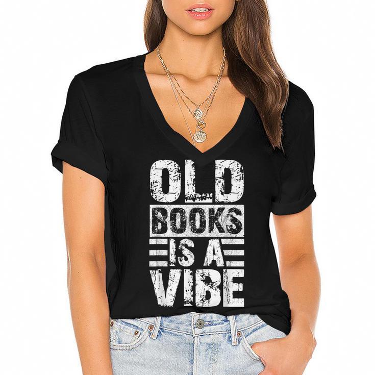Nostalgia Seekers Quote Women's Jersey Short Sleeve Deep V-Neck Tshirt