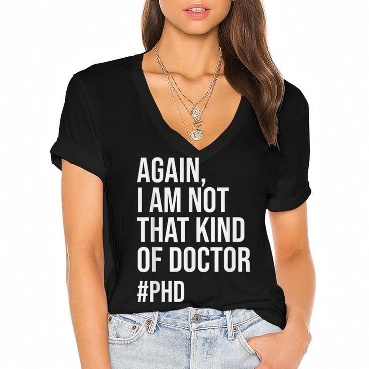 PHD Doctorate Phinished Doctoral Degree PHD Graduation Women's Jersey Short Sleeve Deep V-Neck Tshirt				