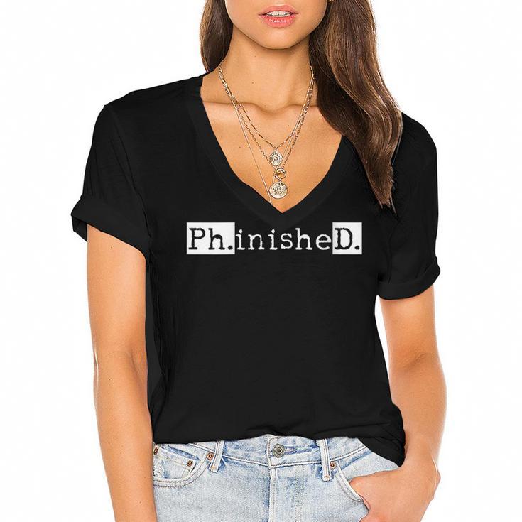 PhD Graduation Doctorate Student Graduate Women's Jersey Short Sleeve Deep V-Neck Tshirt				