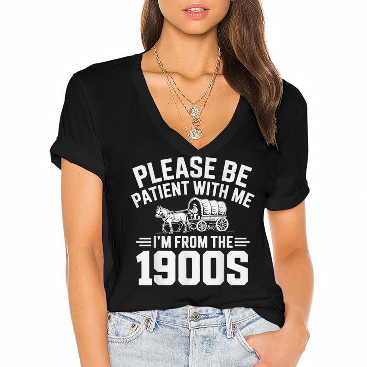 Please Be Patient With My I'm From The 1900s Retirement Women's Jersey Short Sleeve Deep V-Neck Tshirt				