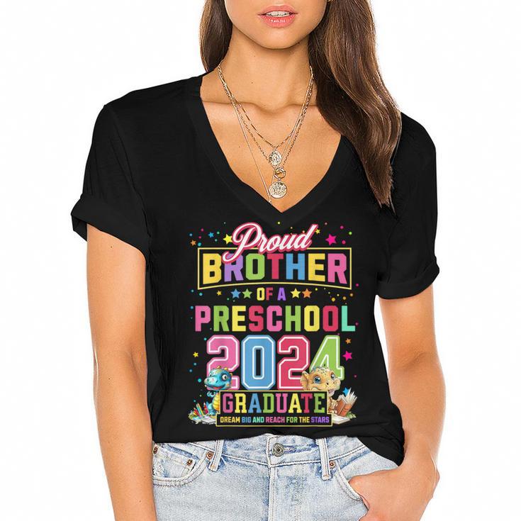 Pre School Graduation Idea Brother & Preschool Graduation Women's Jersey Short Sleeve Deep V-Neck Tshirt				