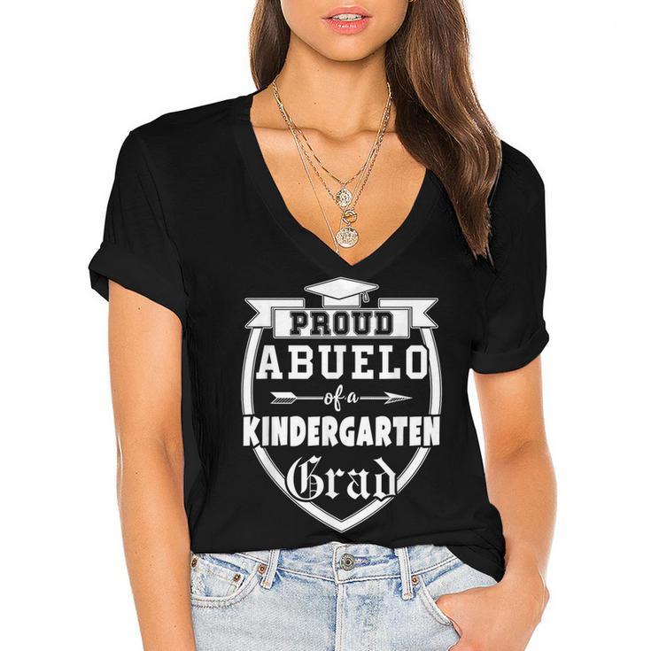 Proud Abuelo Of a Kindergarten Grad Grandpa Graduation Shirt Women's Jersey Short Sleeve Deep V-Neck Tshirt				