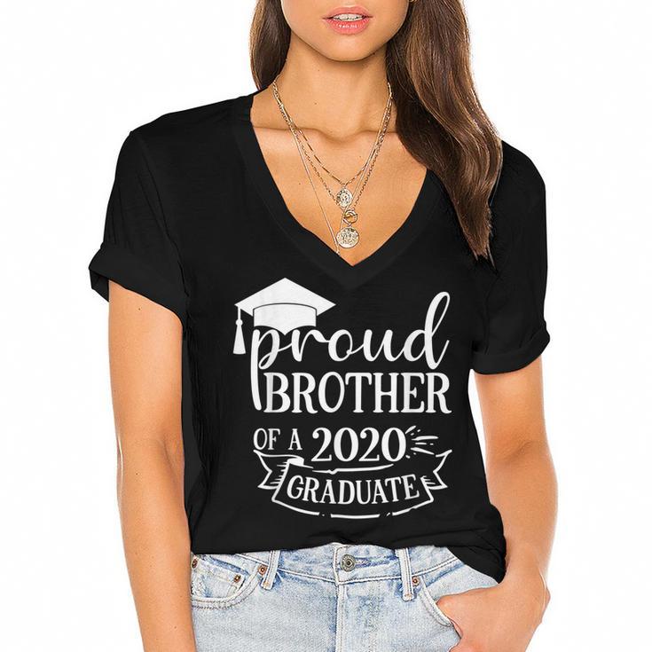 Proud Brother Of a 2020 Graduate Graduation Class Women's Jersey Short Sleeve Deep V-Neck Tshirt				