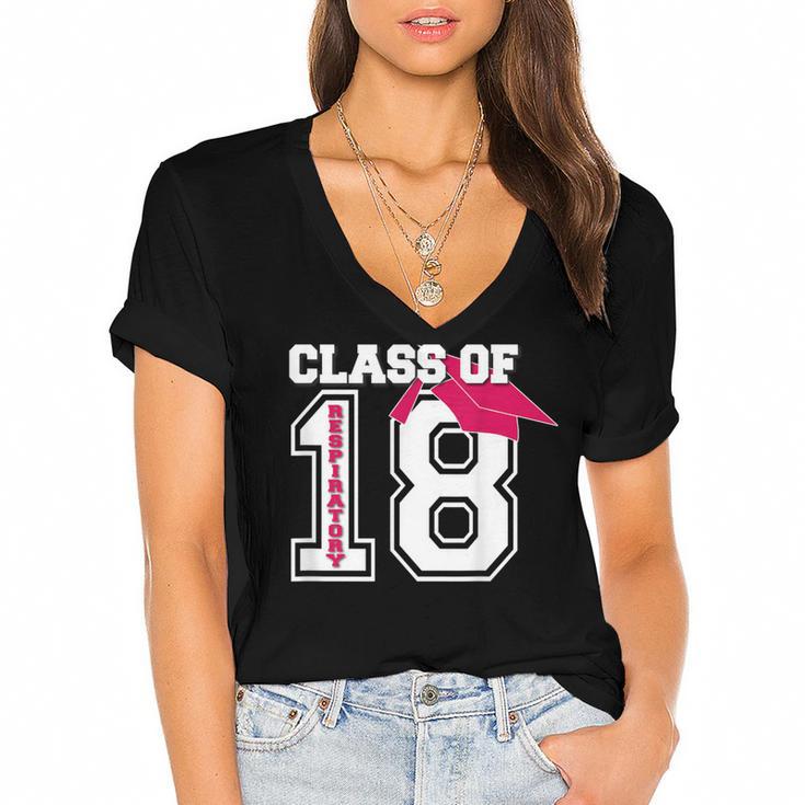Respiratory Therapist Graduation Class Of 2018 Women RT Women's Jersey Short Sleeve Deep V-Neck Tshirt				
