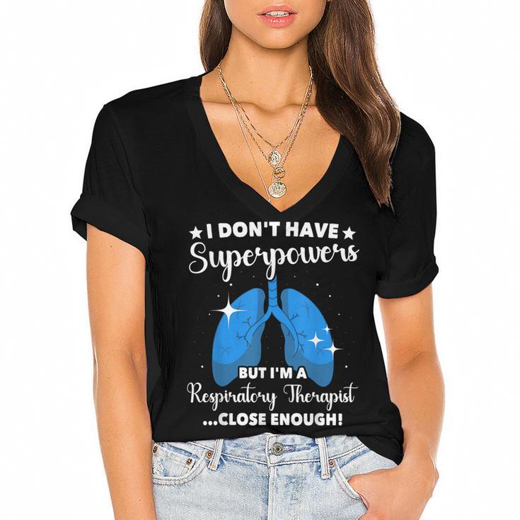 RT School Graduation Respiratory Therapist Women's Jersey Short Sleeve Deep V-Neck Tshirt				
