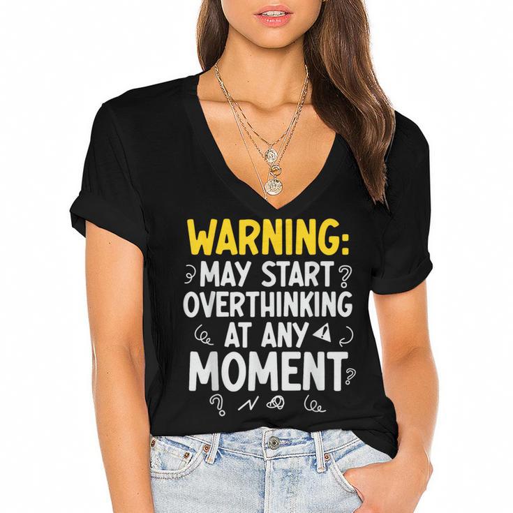 Sarcastic Saying For Overthinkers Introverts Women's Jersey Short Sleeve Deep V-Neck Tshirt Sarcastic Saying For Overthinkers Introverts Women's Jersey Short Sleeve Deep V-Neck Tshirt