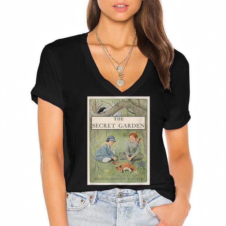 The Secret Garden Book Women's Jersey Short Sleeve Deep V-Neck Tshirt				