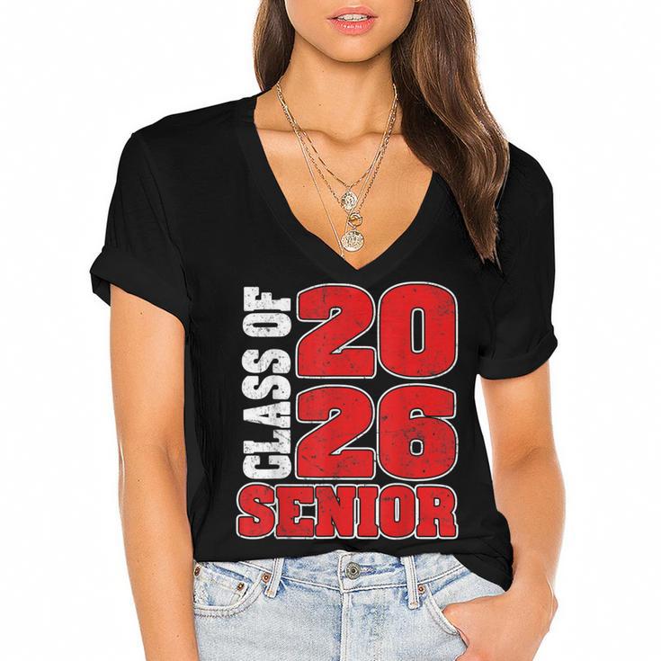 Senior 2026 Class Of 2026 Graduation Women's Jersey Short Sleeve Deep V-Neck Tshirt				