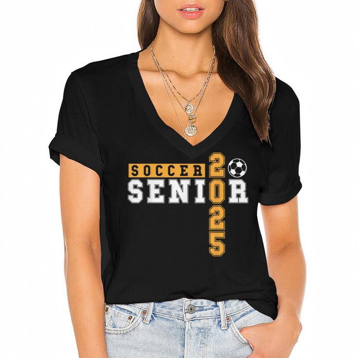 Soccer Senior Night Soccer Senior 2025 Graduation 8 Women's Jersey Short Sleeve Deep V-Neck Tshirt				
