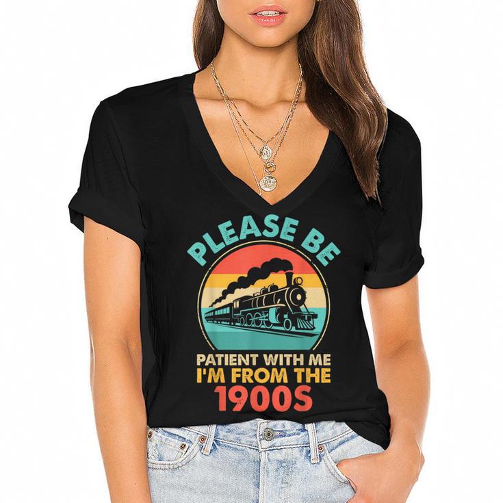 Train Please Be Patient I'm From The 1900s Men Women's Jersey Short Sleeve Deep V-Neck Tshirt				