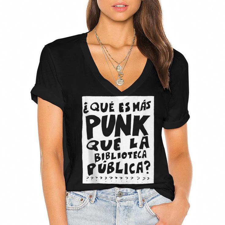 What's More Punk Than The Public Library Book Lover Women's Jersey Short Sleeve Deep V-Neck Tshirt				