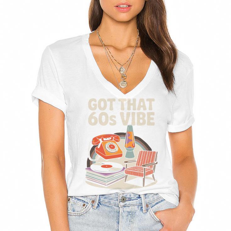 1960s 60s Reunion Nostalgia Memories Music School Grew Up Premium Tri-Blend Women's Jersey Short Sleeve Deep V-Neck Tshirt