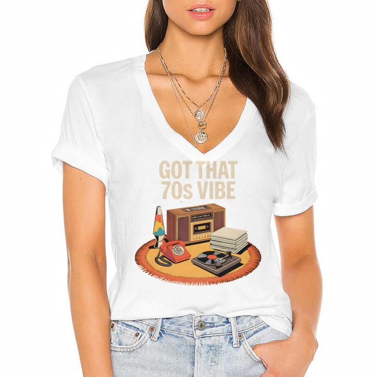 1970s 70s Reunion Nostalgia Memories Music School Grew Up Premium Tri-Blend Women's Jersey Short Sleeve Deep V-Neck Tshirt				