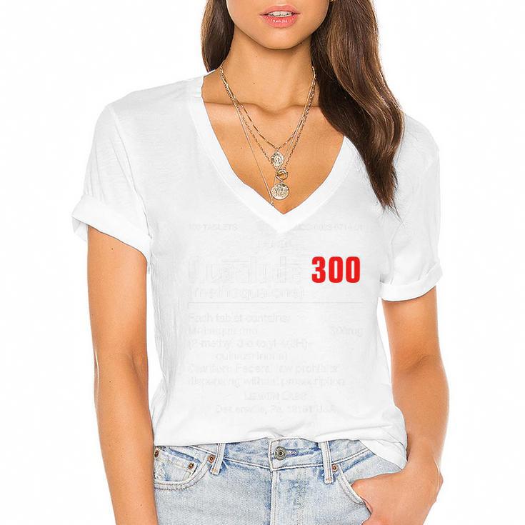 1970's Lemon Labs Quaalude 300 Label Reproduction Nostalgia Premium Tri-Blend Women's Jersey Short Sleeve Deep V-Neck Tshirt				