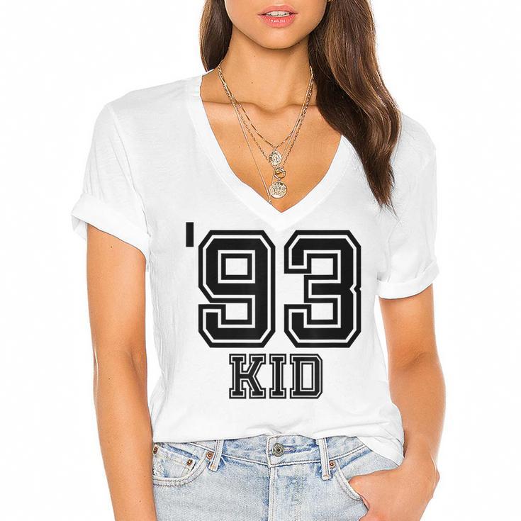 '93 Kid Perfect Vintage Retro Nostalgia Gear For Year 1993 Women's Jersey Short Sleeve Deep V-Neck Tshirt				
