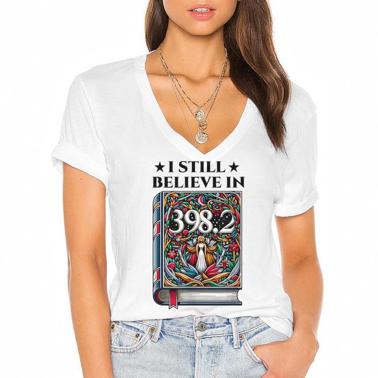 I Still Believe In 3982 Section Fairy Tale Book Lover Women's Jersey Short Sleeve Deep V-Neck Tshirt				