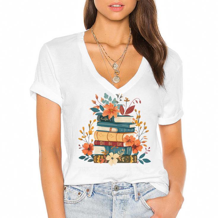 Book Lover Librarian Reading Library Readers Premium Tri-Blend Women's Jersey Short Sleeve Deep V-Neck Tshirt				