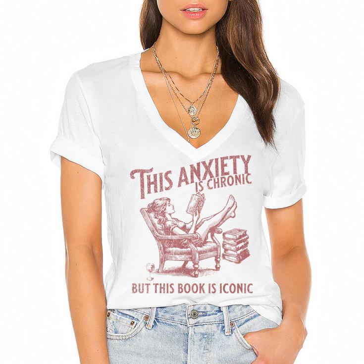 Bookish Graphic For Book Lover Reader Girl Women Women's Jersey Short Sleeve Deep V-Neck Tshirt Bookish Graphic For Book Lover Reader Girl Women Women's Jersey Short Sleeve Deep V-Neck Tshirt