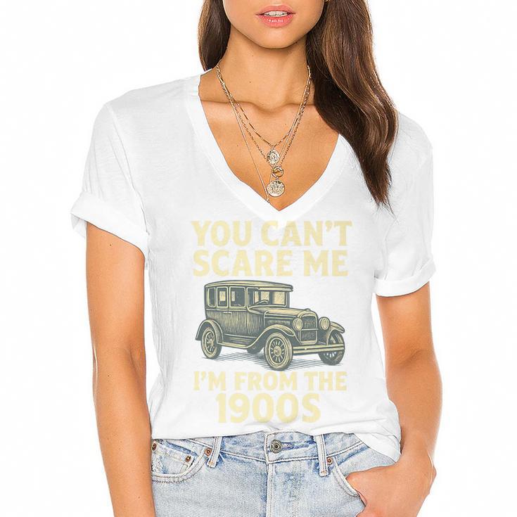 You Can't Scare Me I'm From The 1900s Retro Vintage Car Premium Women's Jersey Short Sleeve Deep V-Neck Tshirt