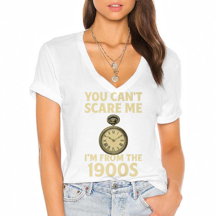 You Can't Scare Me I'm From The 1900s Vintage Pocket Watch Premium Women's Jersey Short Sleeve Deep V-Neck Tshirt				
