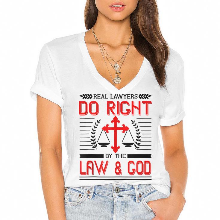 Christian Lawyer Attorney Law Student Graduation Exam Women's Jersey Short Sleeve Deep V-Neck Tshirt				