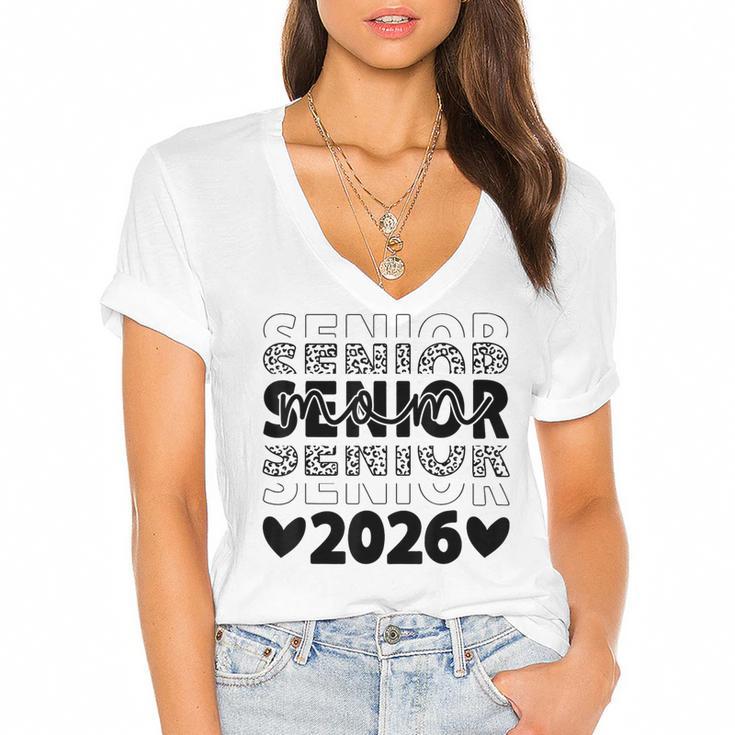 Class Of 2026 Senior Graduation Year Women's Jersey Short Sleeve Deep V-Neck Tshirt				