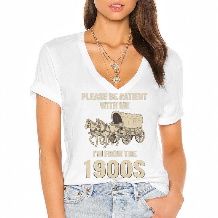 Country Please Be Patient With Me I'm From The 1900s Vintage Premium Tri-Blend Women's Jersey Short Sleeve Deep V-Neck Tshirt				