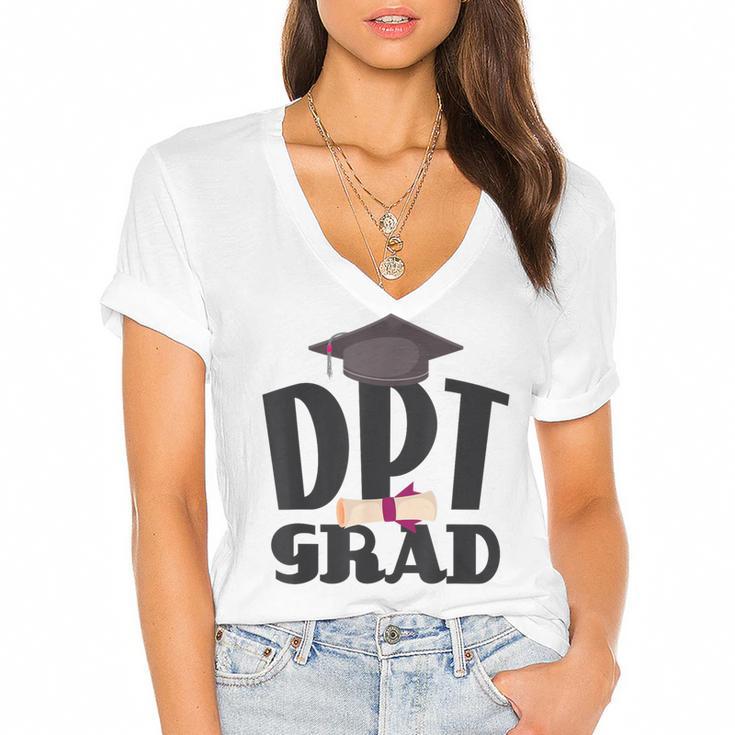 Doctor Of Physical Therapy DPT Graduation Therapist Women's Jersey Short Sleeve Deep V-Neck Tshirt				