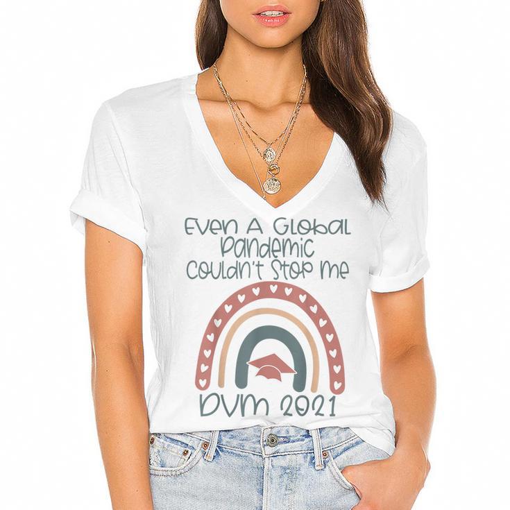 DVM Doctor Veterinary Medicine Veterinarian Graduation 2021 Women's Jersey Short Sleeve Deep V-Neck Tshirt				