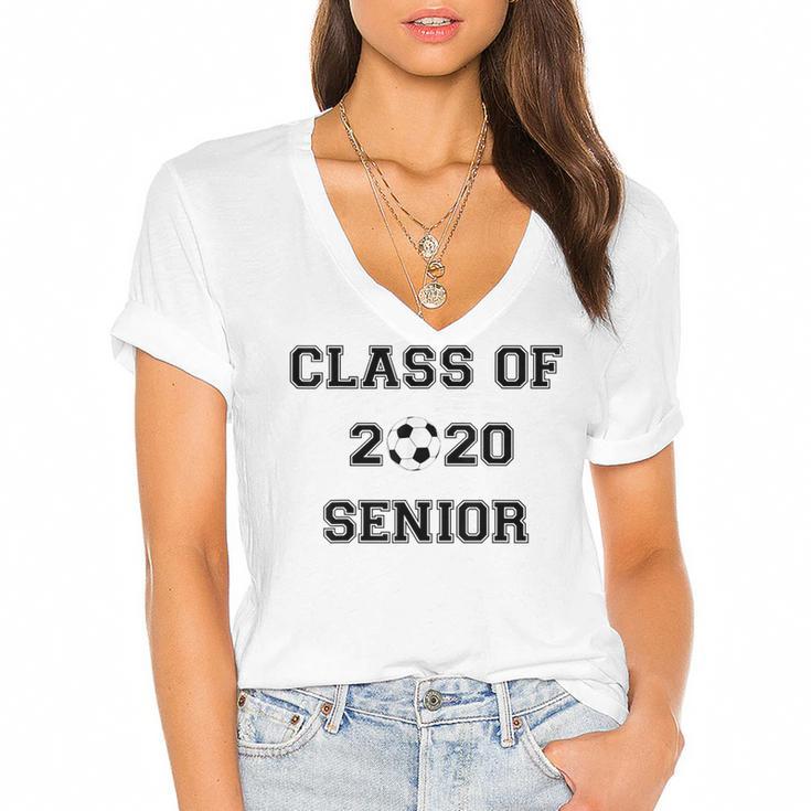 FUN CLASS OF 2020 SENIOR SOCCER GRADUATION GIFT SHIRT Women's Jersey Short Sleeve Deep V-Neck Tshirt				