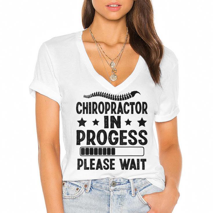 Future Chiropractor Graduation Chiropractic Student Graduate Women's Jersey Short Sleeve Deep V-Neck Tshirt				