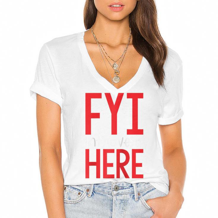 Fyi Introvert Here Raglan Baseball Tee Women's Jersey Short Sleeve Deep V-Neck Tshirt