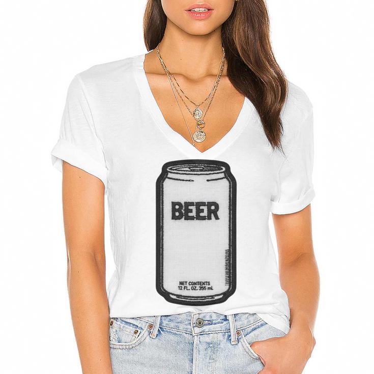 Generic Beer 1980s 80s Nostalgia Premium Tri-Blend Women's Jersey Short Sleeve Deep V-Neck Tshirt				