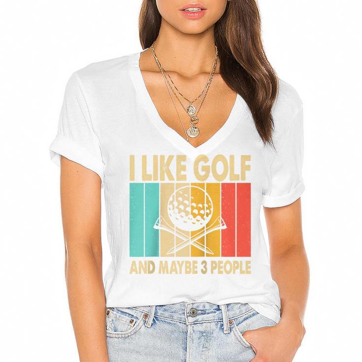 I Like Golf And Maybe 3 People Introvert Raglan Baseball Tee Women's Jersey Short Sleeve Deep V-Neck Tshirt I Like Golf And Maybe 3 People Introvert Raglan Baseball Tee Women's Jersey Short Sleeve Deep V-Neck Tshirt