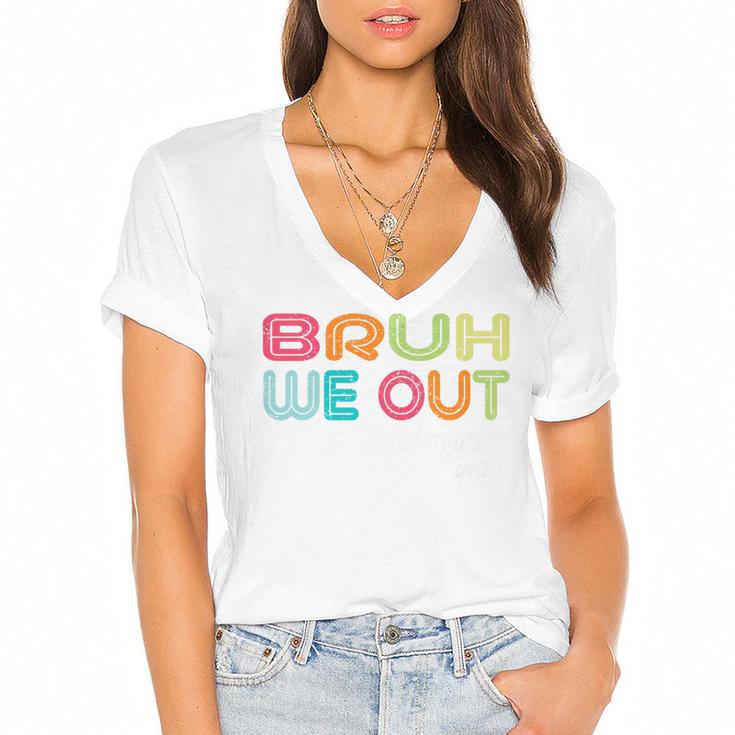 Goodbye Kindergarten Hello 1st Grade Kindergarten Graduation Premium Women's Jersey Short Sleeve Deep V-Neck Tshirt				