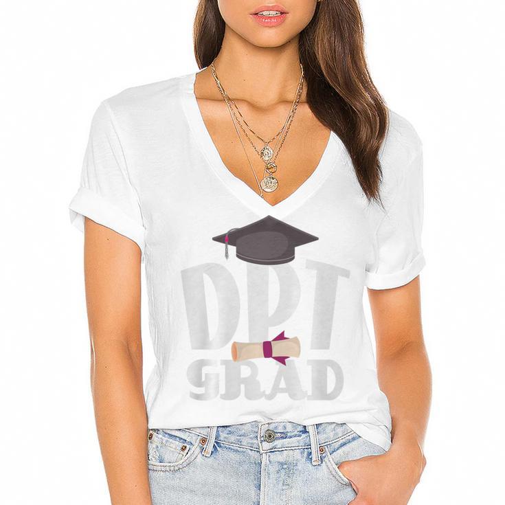 Graduation Physical Therapist Doctor Of PT DPT Women's Jersey Short Sleeve Deep V-Neck Tshirt				