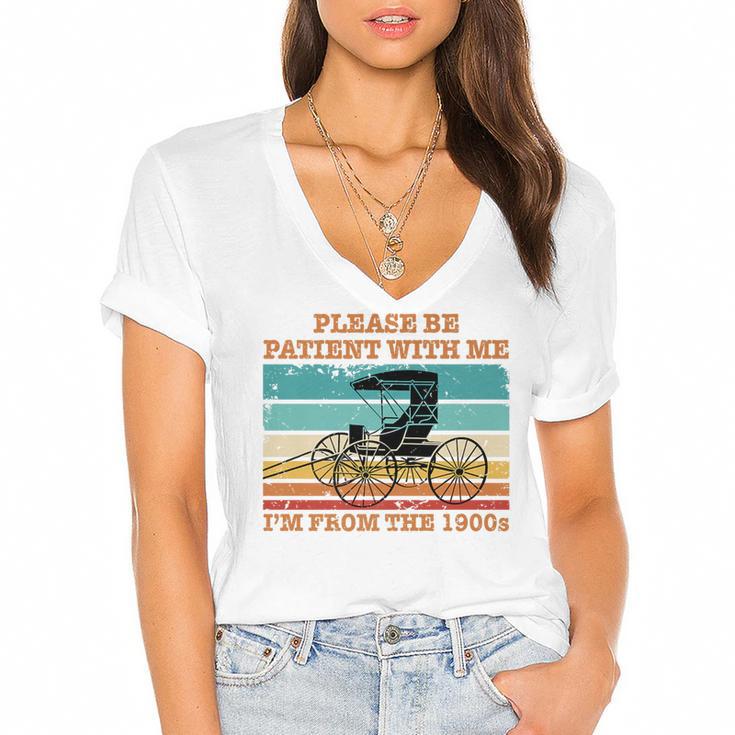 I'm From The 1900s Vintage Retirement Premium Women's Jersey Short Sleeve Deep V-Neck Tshirt				
