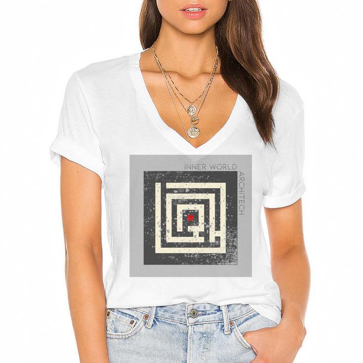 Inner World Architect Premium INTJ Tshirt Introvert Women's Jersey Short Sleeve Deep V-Neck Tshirt				