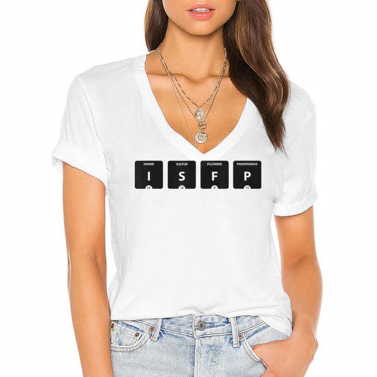 ISFP Adventurer Personality Type Periodic Table Introvert Women's Jersey Short Sleeve Deep V-Neck Tshirt				