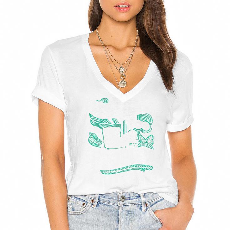 It's Way Too Peopley Outside Introvert Sarcastic Humor Women's Jersey Short Sleeve Deep V-Neck Tshirt