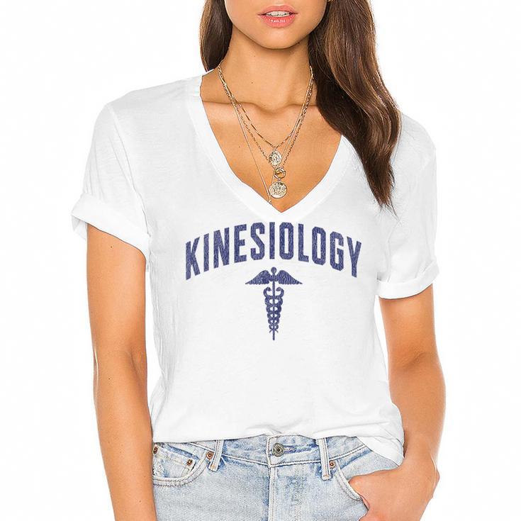 Kinesiology Major Future Kinesiologist Graduation Graduate Women's Jersey Short Sleeve Deep V-Neck Tshirt				