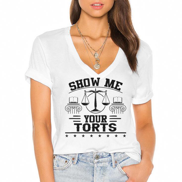 Law School Graduation Bar Exam Women's Jersey Short Sleeve Deep V-Neck Tshirt				