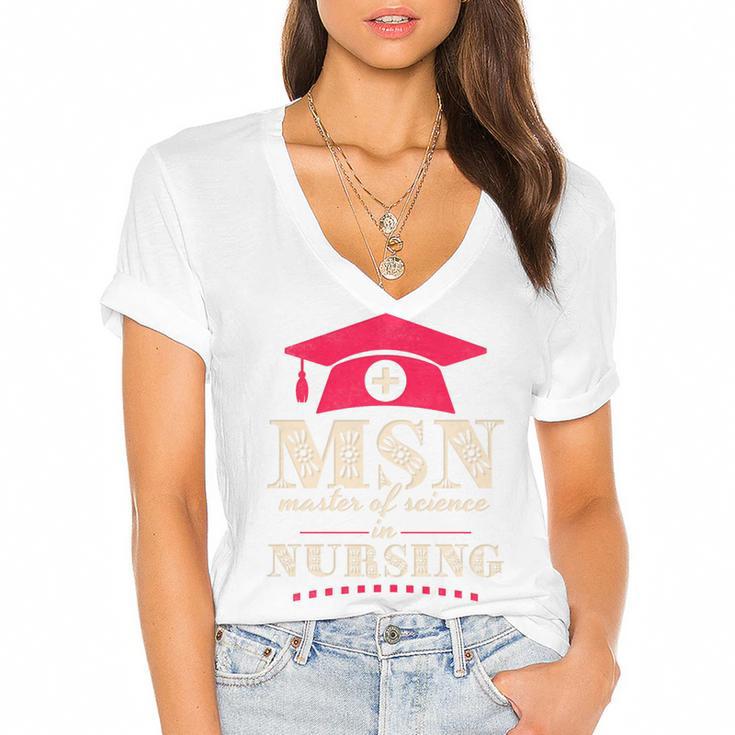 Msn Master Of Science In Nursing College Graduation Premium Tri-Blend Women's Jersey Short Sleeve Deep V-Neck Tshirt				