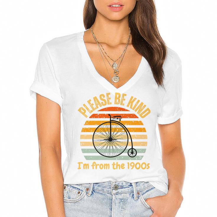 Please Be Kind I'm From The 1900s Penny Farthing Premium Women's Jersey Short Sleeve Deep V-Neck Tshirt Please Be Kind I'm From The 1900s Penny Farthing Premium Women's Jersey Short Sleeve Deep V-Neck Tshirt