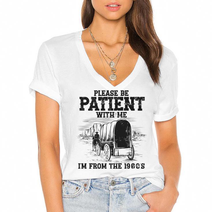 Please Patient I'm From The 1900s Boomer Memes Premium Women's Jersey Short Sleeve Deep V-Neck Tshirt Please Patient I'm From The 1900s Boomer Memes Premium Women's Jersey Short Sleeve Deep V-Neck Tshirt