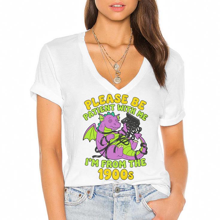 Please Be Patient I'm From The 1900s Dragon Men Women Premium Tri-Blend Women's Jersey Short Sleeve Deep V-Neck Tshirt