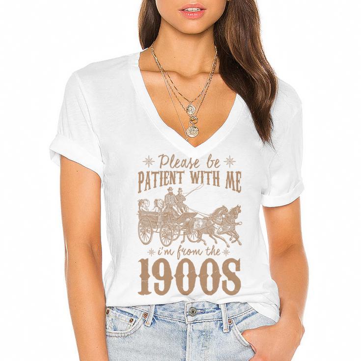 Please Be Patient I'm From The 1900s Mom Dad Men Women Premium Tri-Blend Women's Jersey Short Sleeve Deep V-Neck Tshirt