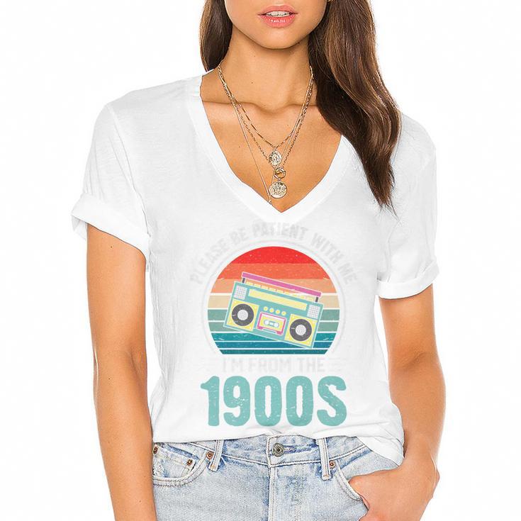 Please Be Patient With Me I'm From The 1900s Music Premium Women's Jersey Short Sleeve Deep V-Neck Tshirt Please Be Patient With Me I'm From The 1900s Music Premium Women's Jersey Short Sleeve Deep V-Neck Tshirt